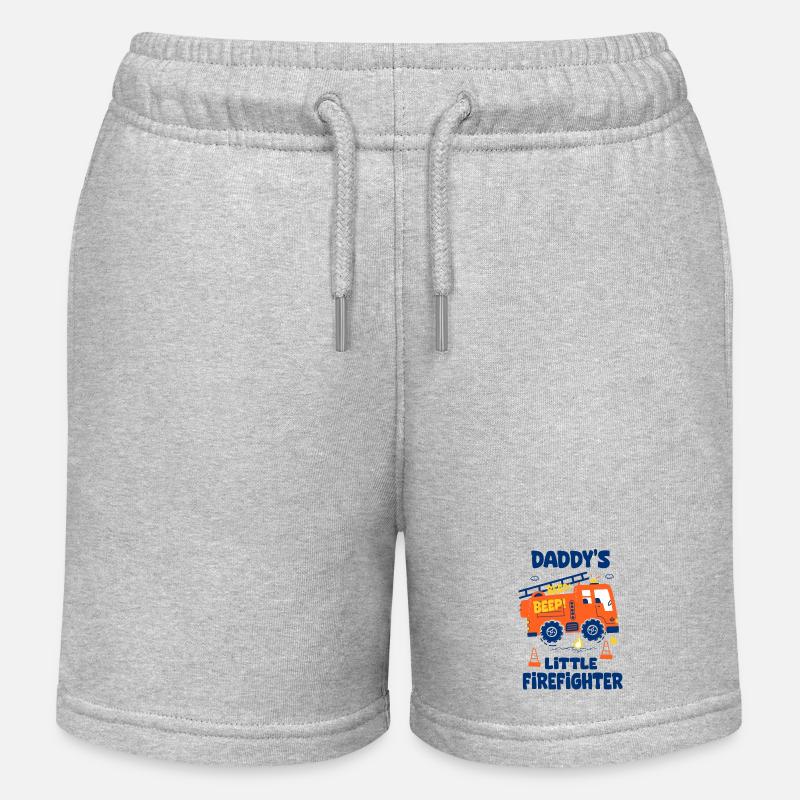 petit pompier de papa bébé naissance pompier - Short de jogging enfant bio Stanley/Stella - gris chiné