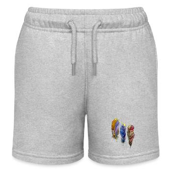 Feder - Kinder Organic Joggingshorts Mini Bolter von Stanley/Stella - Grau meliert - Vorne