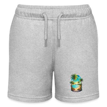 Palm beach - Kids Organic Sweat Shorts by Stanley/Stella - heather grey - Front