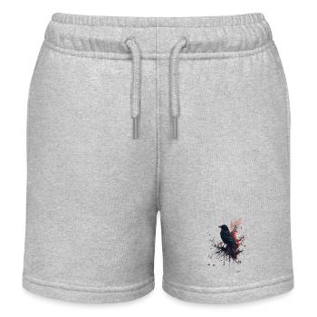 Mystischer Vogel - Kinder Organic Joggingshorts Mini Bolter von Stanley/Stella - Grau meliert - Vorne