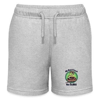 Mein bester Freund hat Schuppen Schlangenliebhaber - Kinder Organic Joggingshorts Mini Bolter von Stanley/Stella - Grau meliert - Vorne