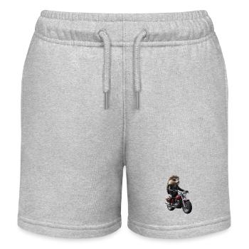 Biker hedgehog - Kids Organic Sweat Shorts by Stanley/Stella - heather grey - Front