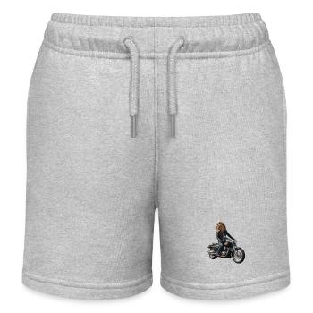 Biker Lion - Kids Organic Sweat Shorts by Stanley/Stella - heather grey - Front