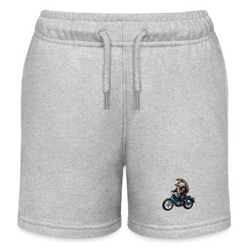 Hérisson motard - Short de jogging enfant bio Stanley/Stella - gris chiné - Devant