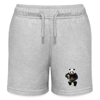 Panda sportif - Short de jogging enfant bio Stanley/Stella - gris chiné - Devant