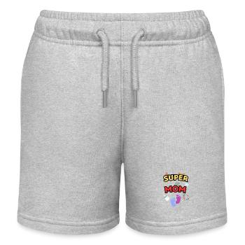 Super Mom - Liebevolle Mama mit süßen Baby-Icons - Kinder Organic Joggingshorts Mini Bolter von Stanley/Stella - Grau meliert - Vorne