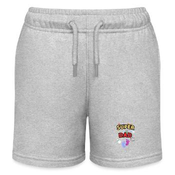 Super Dad - Stolzer Vater mit süßen Baby-Icons - Kinder Organic Joggingshorts Mini Bolter von Stanley/Stella - Grau meliert - Vorne