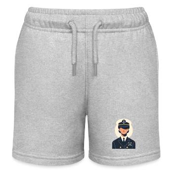 Schiffsführerin ohne Augen - Kinder Organic Joggingshorts Mini Bolter von Stanley/Stella - Grau meliert - Vorne