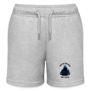 Denke nach bevor du klickst - Cyber Sicherheit - Kinder Organic Joggingshorts Mini Bolter von Stanley/Stella - Grau meliert - Vorne