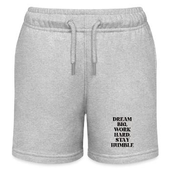 Dream big, work hard, stay humble - Kids Organic Sweat Shorts by Stanley/Stella - heather grey - Front