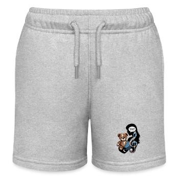 Encouraging Teddy Bear with Music and Moonlit Comf - Kids Organic Sweat Shorts by Stanley/Stella - heather grey - Front