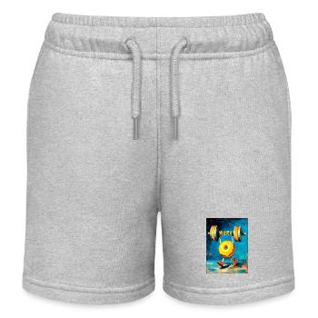"Workout" by van Gogh - Kids Organic Sweat Shorts by Stanley/Stella - heather grey - Front