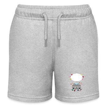 Voiture de mariage avec bulle de dialogue en gris - Short de jogging enfant bio Stanley/Stella - gris chiné - Devant