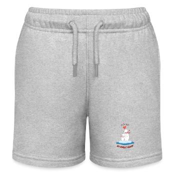 Ours polaire avec enfant - Short de jogging enfant bio Stanley/Stella - gris chiné - Devant