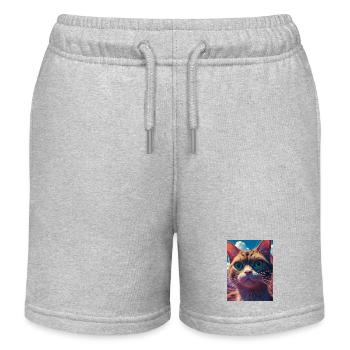Cybercat - Kids Organic Sweat Shorts by Stanley/Stella - heather grey - Front