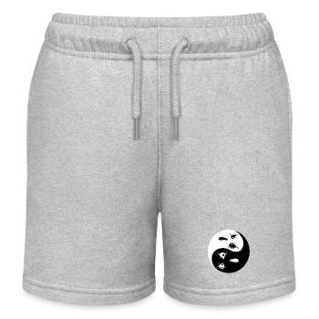 Yin Yang Ghosts I Halloween - Kids Organic Sweat Shorts by Stanley/Stella - heather grey - Front