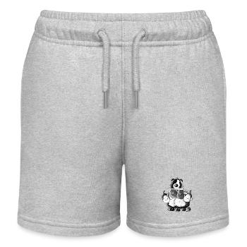 Border Collie and sheep - dog - t-shirt design - Kids Organic Sweat Shorts by Stanley/Stella - heather grey - Front