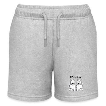 West Highland Terrier Duo - Kinder Organic Joggingshorts Mini Bolter von Stanley/Stella - Grau meliert - Vorne