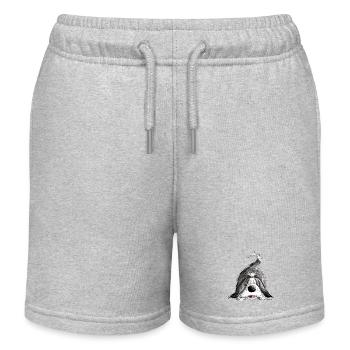 Fröhlicher Bearded Collie - Kinder Organic Joggingshorts Mini Bolter von Stanley/Stella - Grau meliert - Vorne