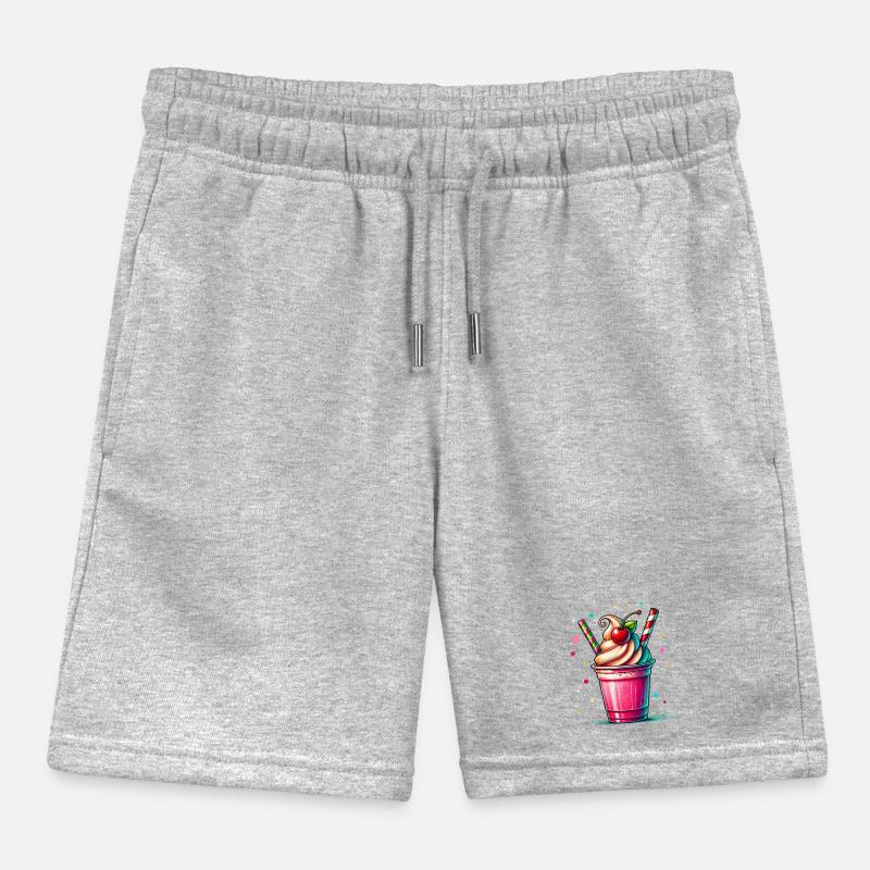 Seductive Cherry Dreams: Cherry Milkshake Kids Organic Sweat Shorts by Stanley/Stella