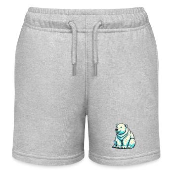 Polar bear - Kids Organic Sweat Shorts by Stanley/Stella - heather grey - Front