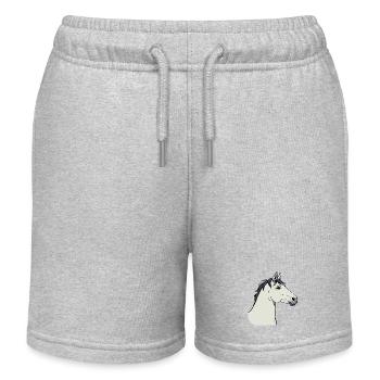 Weisses Pferd - Kinder Organic Joggingshorts Mini Bolter von Stanley/Stella - Grau meliert - Vorne