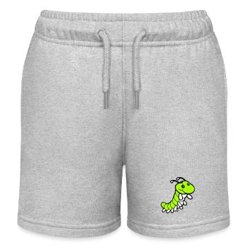 Caterpillar sweet sweet little smiles friendly happy - Kids Organic Sweat Shorts by Stanley/Stella - heather grey - Front