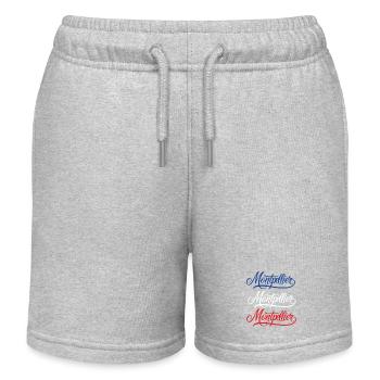 Montpellier Retro Schriftzug Design - Kinder Organic Joggingshorts Mini Bolter von Stanley/Stella - Grau meliert - Vorne