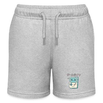 Retro Game Console Kawaii Lifestyle - Kids Organic Sweat Shorts by Stanley/Stella - heather grey - Front