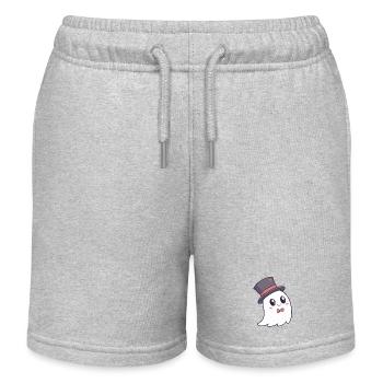 Fantôme chic chapeau et nœud papillon - Short de jogging enfant bio Stanley/Stella - gris chiné - Devant