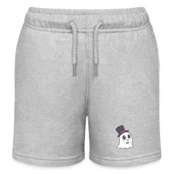 Schicker Geisterhut und Schleife - Kinder Organic Joggingshorts Mini Bolter von Stanley/Stella - Grau meliert - Vorne