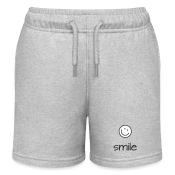 Smile Symbol Font - Kids Organic Sweat Shorts by Stanley/Stella - heather grey - Front