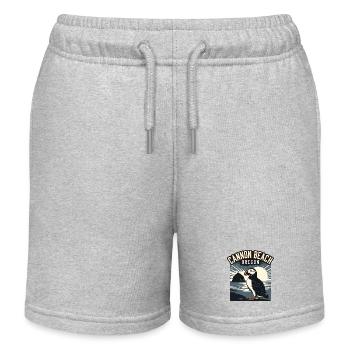 Cannon Beach, Oregon - Kids Organic Sweat Shorts by Stanley/Stella - heather grey - Front