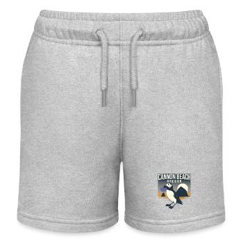 Cannon Beach, Oregon - Kids Organic Sweat Shorts by Stanley/Stella - heather grey - Front