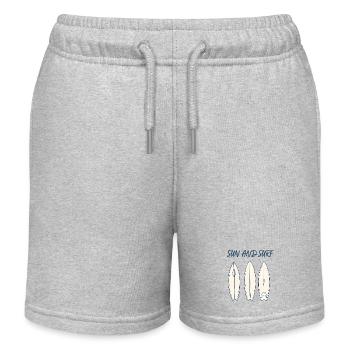 Conception vintage de planche de surf Sun and Surf - Short de jogging enfant bio Stanley/Stella - gris chiné - Devant