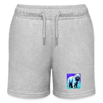 ours blanc - Short de jogging enfant bio Stanley/Stella - gris chiné - Devant