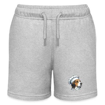 Chef Beagle Cartoon Humour de cuisine en cuisine - Short de jogging enfant bio Stanley/Stella - gris chiné - Devant