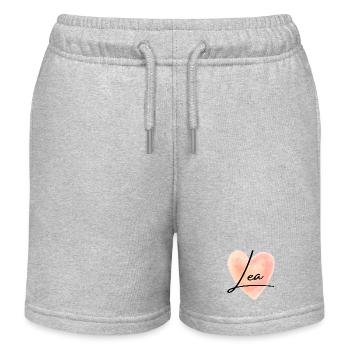 Lea Name für Mädchenname Baby Girl Baby Shower  - Kinder Organic Joggingshorts Mini Bolter von Stanley/Stella - Grau meliert - Vorne