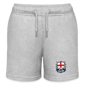 England Shield Flagge und Ball - Kinder Organic Joggingshorts Mini Bolter von Stanley/Stella - Grau meliert - Vorne