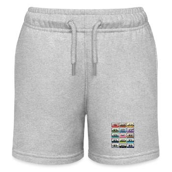 Retro Audio Cassette Collection - Kids Organic Sweat Shorts by Stanley/Stella - heather grey - Front