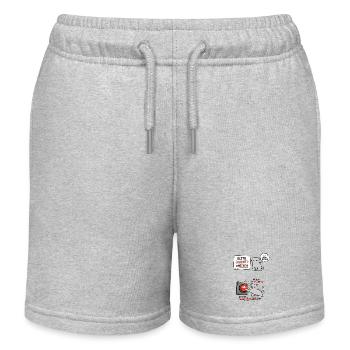 Katzen-Schild Bitte Nicht Drücken - Kinder Organic Joggingshorts Mini Bolter von Stanley/Stella - Grau meliert - Vorne