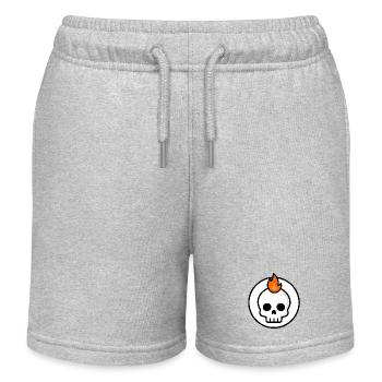 Graphique mignon de Crâne de Fatalité Feu - Short de jogging enfant bio Stanley/Stella - gris chiné - Devant
