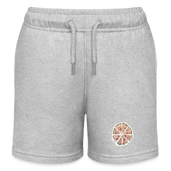 Wassergemalte Pizza Segmente - Kinder Organic Joggingshorts Mini Bolter von Stanley/Stella - Grau meliert - Vorne