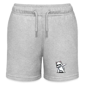 Dabbing West Highland White Terrier - Kids Organic Sweat Shorts by Stanley/Stella - heather grey - Front