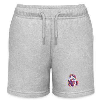 Unicorn Static Cling Laundry Fail - Kids Organic Sweat Shorts by Stanley/Stella - heather grey - Front