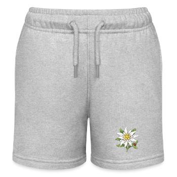 Weiße Blüte mit Marienkäfer - Kinder Organic Joggingshorts Mini Bolter von Stanley/Stella - Grau meliert - Vorne