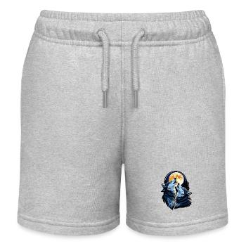 Wölfe bei Vollmond - Kinder Organic Joggingshorts Mini Bolter von Stanley/Stella - Grau meliert - Vorne