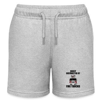 Leicht von Feuerwehrfahrzeugen abgelenkt - Kinder Organic Joggingshorts Mini Bolter von Stanley/Stella - Grau meliert - Vorne