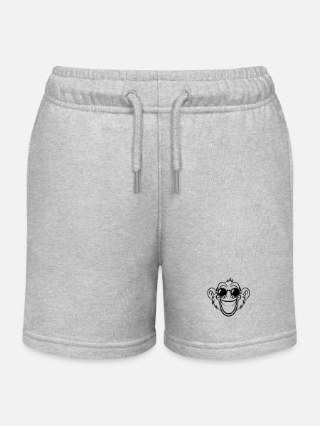 visage de rire de singe - Short de jogging enfant bio Stanley/Stella - gris chiné