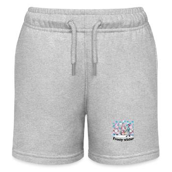 Hiver glacial - Elfes nordiques pour Noël - Short de jogging enfant bio Stanley/Stella - gris chiné - Devant